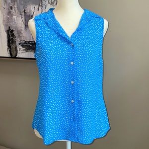 Banana Republic Classic Fit Blue Pattern Blouse XS Petite